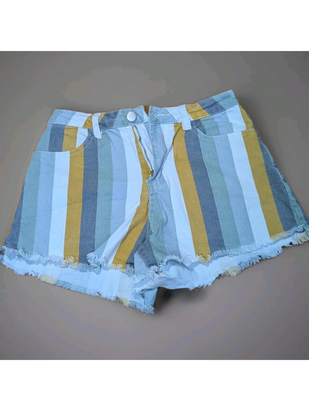 Women’s Altar’d‎ State Denim Shorts Size Small Striped Multicolor